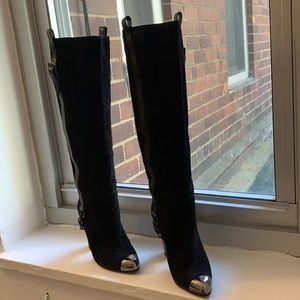 Gianmarco Lorenzi suede high heel knee boots 37,5